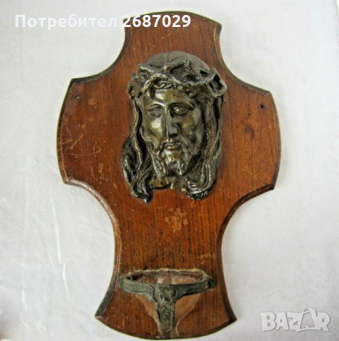 Пано, религия, Исус, антика, метал, дърво, снимка 2 - Антикварни и старинни предмети - 33070634