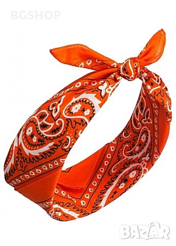 Бандана - Хип Хоп шал - Оранжев, снимка 3 - Шалове - 28467926