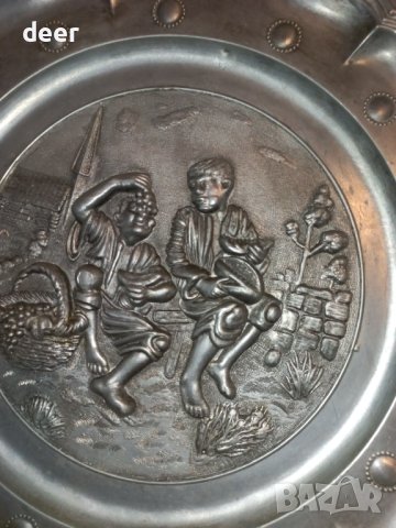 Голяма цинкова чиния за стена, снимка 2 - Картини - 43427946