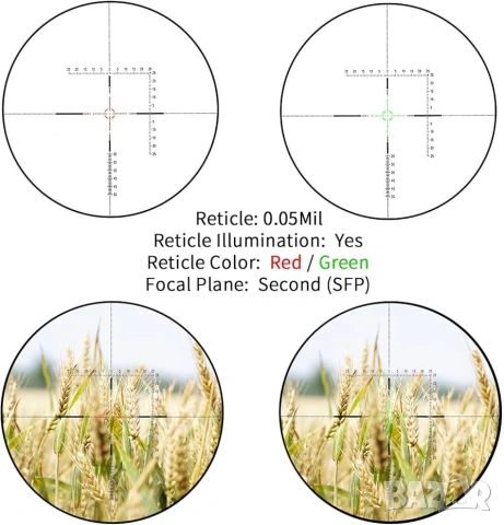 Оптика FOCUHUNTER 4-24x50 SF, оптически прицел с подсветка и монтажи, снимка 5 - Оборудване и аксесоари за оръжия - 53382406
