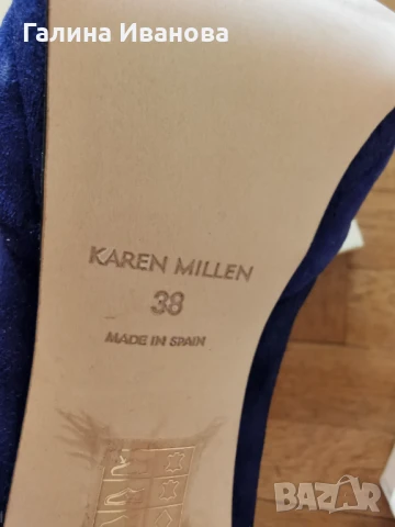 Обувки висок ток, Karen Millen, 38 номер, НОВИ, Navy Blue цвят, снимка 2 - Дамски обувки на ток - 50737810