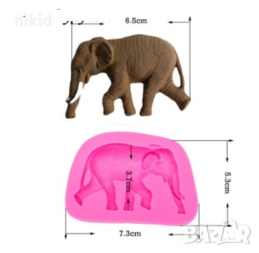 голям слон силиконов молд форма за украса декор торта фондан шоколад и др., снимка 3 - Форми - 16134902
