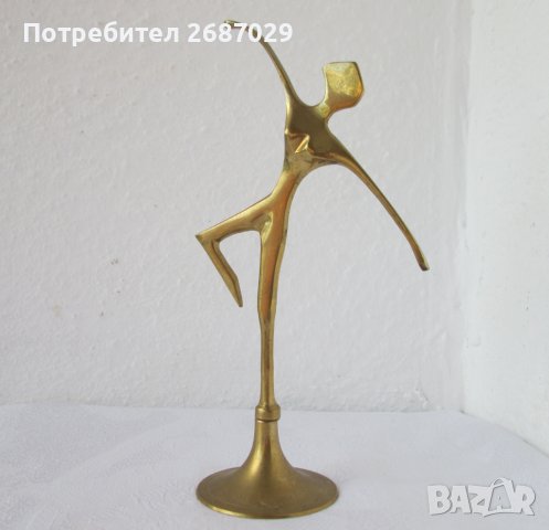 Балерина - метал месинг бронз фигура статуетка, пластика, снимка 4 - Статуетки - 39490028