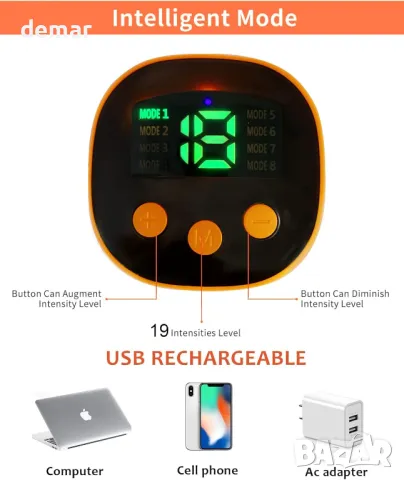 Мини масажор за шийни прешлени, масажор за врата, електрически, 19 нива, снимка 6 - Масажори - 49934399
