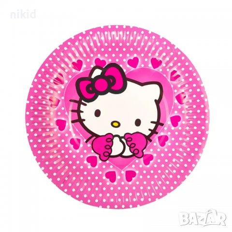 Hello Kitty Коте Кити 10 бр парти чинии чинийки, снимка 1 - Чинии - 18226153