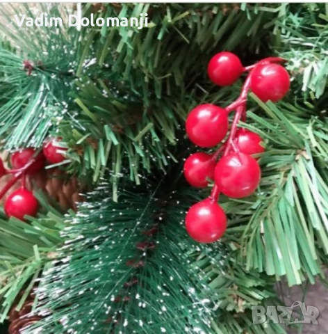 Голям коледен венец за декорация, снимка 2 - Декорация за дома - 52424885