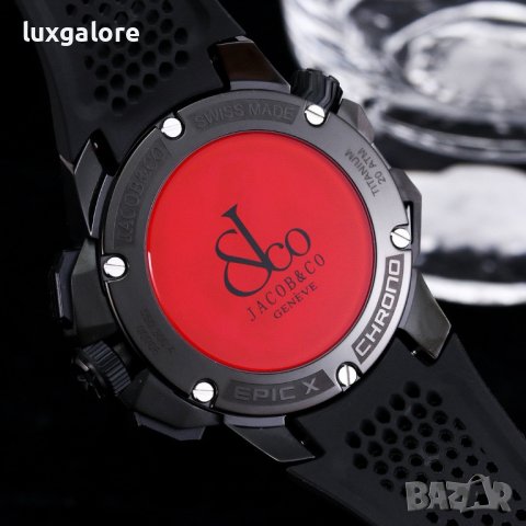 Mъжки часовник Jacob & Co. Epic X Chrono Black Titanium с кварцов механизъм, снимка 4 - Мъжки - 43522897