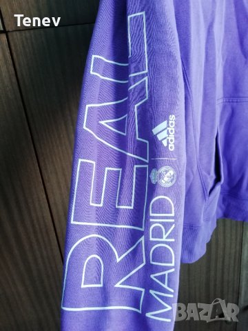 Real Madrid Adidas оригинален суичър горнище Реал Мадрид Адидас лилаво , снимка 4 - Спортни дрехи, екипи - 43317599