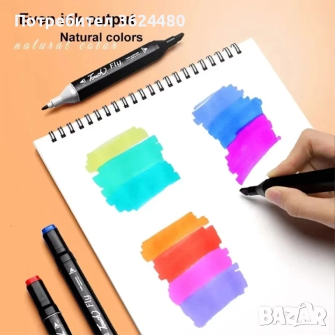 80 многоцветни маркера с два края 4339, снимка 6 - Рисуване и оцветяване - 52774470