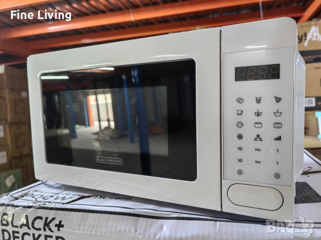 Микровълнова с грил Black+Decker BXMZ701E – 20L, 700W, дигитално управление, автоматични програми и , снимка 8 - Микровълнови - 52096077