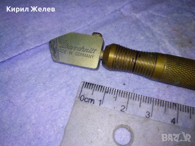 Lilberschnitt MADE in GERMANY Стар ВИНТИДЖ ЕЛМАЗ За СТЪКЛО с БРОНЗОВА ДРЪЖКА - ЛИПСВА КАМЪЧЕТО 41321, снимка 8 - Антикварни и старинни предмети - 43650931
