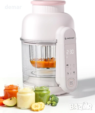 AMZCHEF 6-в-1 машина за бебешка храна, автоматично готвене на пара