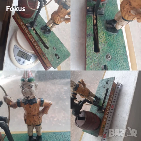 Стара метална играчка чугун с механизъм - работи, снимка 7 - Антикварни и старинни предмети - 51276513
