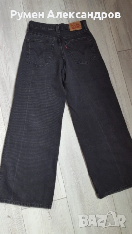 Черни дамски дънки Levi Strauss '94 Baggy Wide Leg W25 L33, снимка 12 - Дънки - 52043760