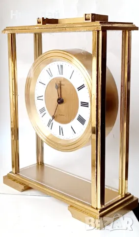 Будилник Seiko quartz от месинг и стъкло , снимка 2 - Други - 48726694