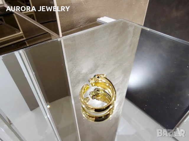 CARTIER Panthere de Cartier Gold Black Дамски Пръстен, снимка 8 - Пръстени - 52879534