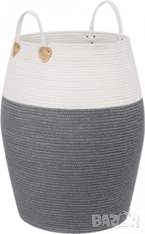 SONGMICS, Памучна кошница за пране 125L за играчки Дрехи Одеяла и.др