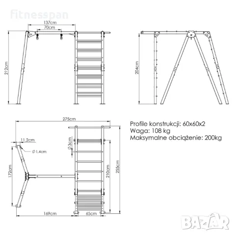 Външен фитнес за поляната, снимка 5 - Фитнес уреди - 48975654