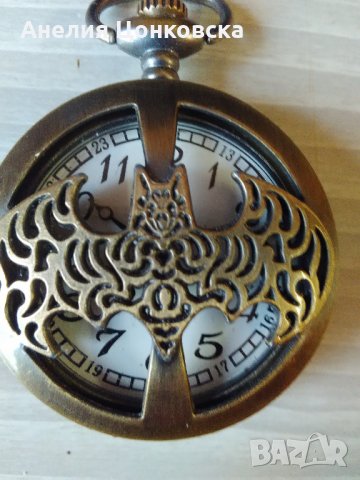 Джобен часовник с прилеп, снимка 6 - Антикварни и старинни предмети - 28980285