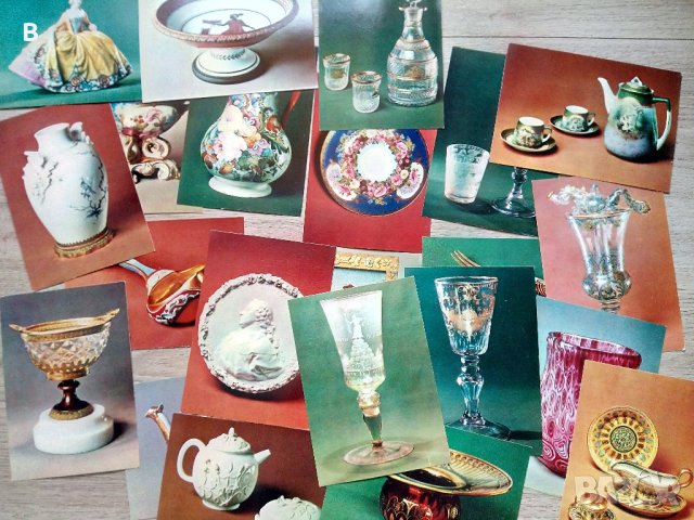 Картички Оръжейната палата Москва 1980 г. - Русское стекло и фарфор XVIII-XIX вв, снимка 2 - Колекции - 37609239