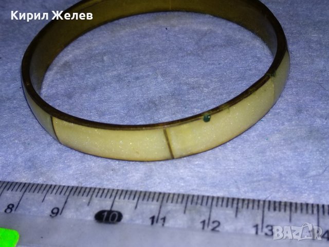 СТАРА БРОНЗОВА ТРАДИЦИОННА РЕТРО ГРИВНА с ШЛИФОВАН ПЕРЛЕН ЯСПИС РЪЧНА БИЖУТЕРСКА РАБОТА 37973, снимка 11 - Антикварни и старинни предмети - 40856347