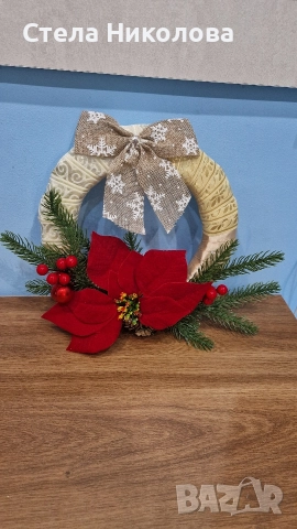 Ръчно изработени Коледни свещници и декорации със скандинавски мъх, снимка 16 - Декорация за дома - 52639912