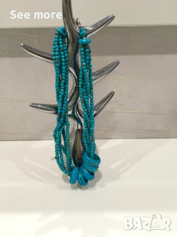 Ефектно колие в тюркоаз цвят, снимка 4 - Колиета, медальони, синджири - 50837900