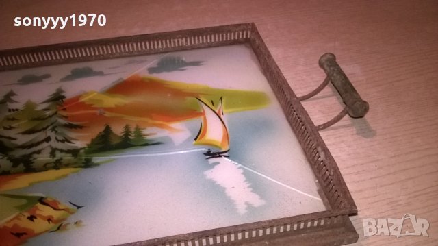 стар поднос-къща/лодка-48х25см, снимка 6 - Колекции - 26743430