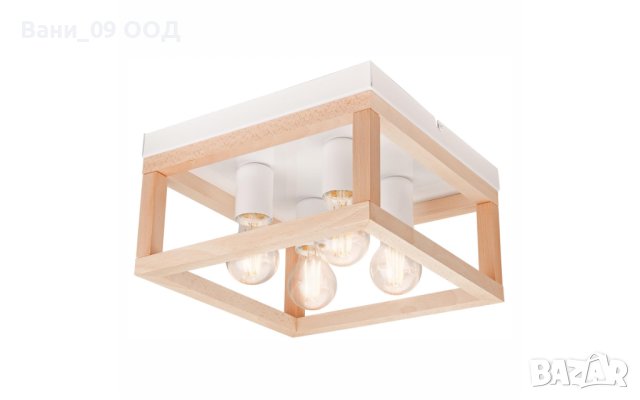 Модерна лампа от дърво и метал 