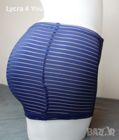 М размер мъжки боксер в тъмно синьо с прозрачни ивици, снимка 7 - Бельо - 39732450