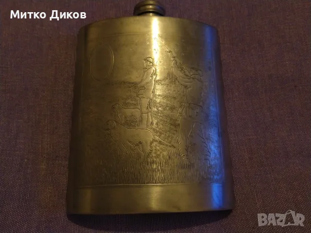 England Sheffield rose  pewter рядка английска флашка павур 8 юза ловен мотив отлична