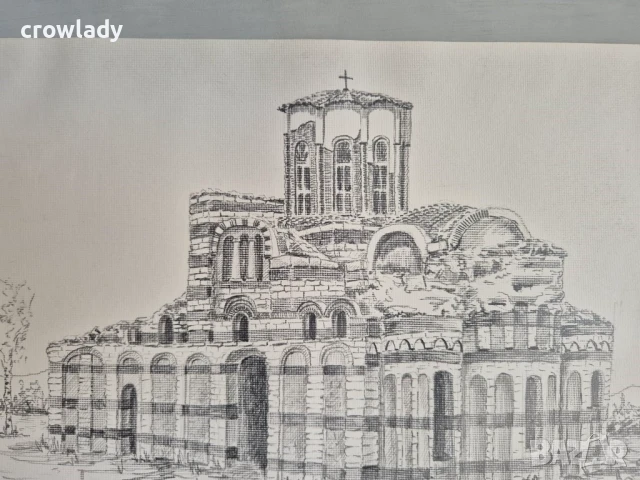 Сава Шопов-Таро 1911-1996  Несебър 1981г. майсторска рисунка молив, снимка 3 - Картини - 50780026