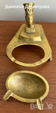 Лят месингов пепелник , снимка 5 - Антикварни и старинни предмети - 49429494