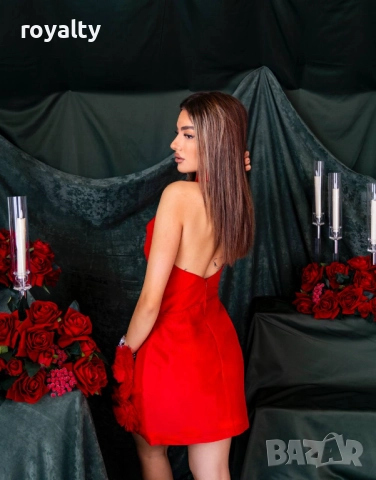Официална Червена Дамска Рокля , снимка 5 - Рокли - 52884890