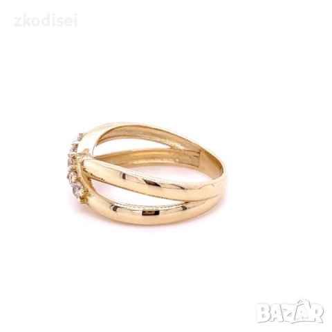 Златен дамски пръстен 3,32гр. размер:56 14кр. проба:585 модел:20335-2, снимка 2 - Пръстени - 43116836