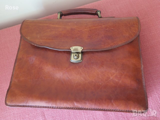 Vintage, Italy,кожена чанта за документи, бизнес чанта, снимка 8 - Чанти - 43396920
