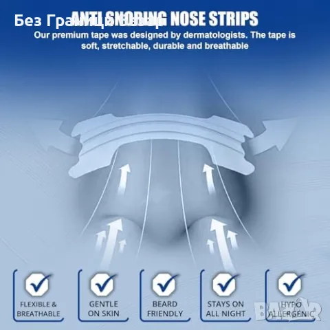 Нови Носни лепенки за по-добър сън – хъркане, алергии, спорт – 50 броя, снимка 3 - Други - 49683781
