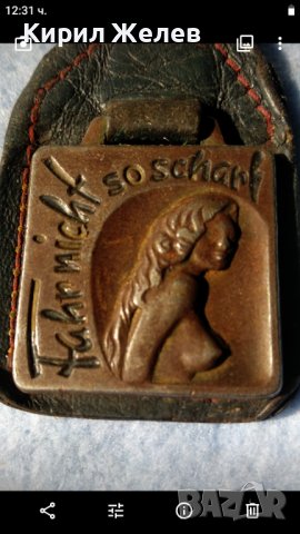 СТАР МНОГО КРАСИВ КОЛЕКЦИОНЕРСКИ ЕРОТИКА КЛЮЧОДЪРЖАТЕЛ СТОМАНА и ЕСТЕСТВЕНА КОЖА РЯДЪК 35312, снимка 2 - Колекции - 39811449
