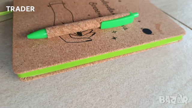 Комплект тефтер с коркови корици и химикалка , снимка 4 - Арт сувенири - 38510863