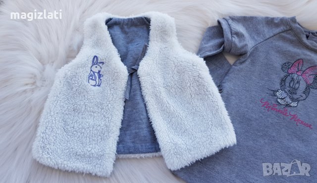 Рокля Мини Маус за бебе 3-6 месеца елек и буйки, снимка 2 - Бебешки рокли - 34954684