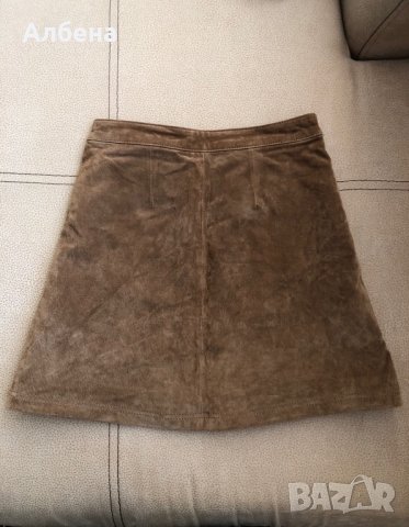 Пола висока талия с копчета естествена кожа Only, снимка 4 - Поли - 28371408