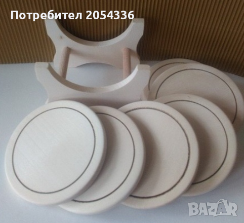 дървени подложки за декорация +поставка, снимка 2 - Други - 36502055