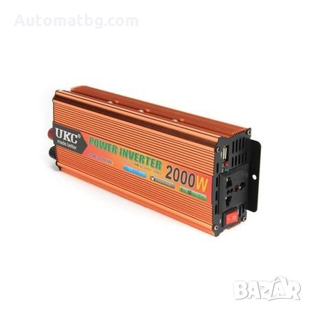Инвертор на напрежение UKC Automat преобразувател 12V DC- 220V AC - 2000W, снимка 2 - Аксесоари и консумативи - 26287758