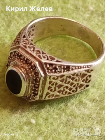 Авторски сребърен пръстен майсторска орнаментика с ЧЕРЕН ОНИКС ювелирна изработка 33480, снимка 13 - Пръстени - 52911823
