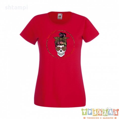 Дамска тениска Свети Валентин Valentines Day Skull Valentine's 10, снимка 3 - Тениски - 35621601