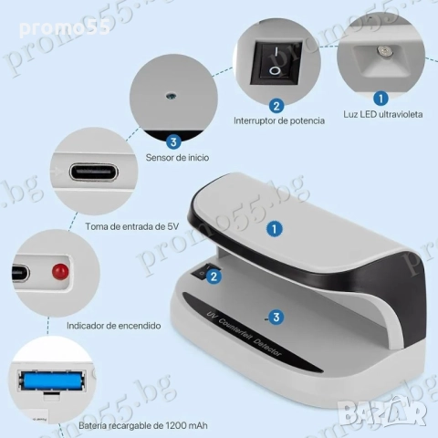 Преносима UV Лампа Детектор за Фалшиви Банкноти с Лед Светлина, снимка 3 - Друго търговско оборудване - 52596242