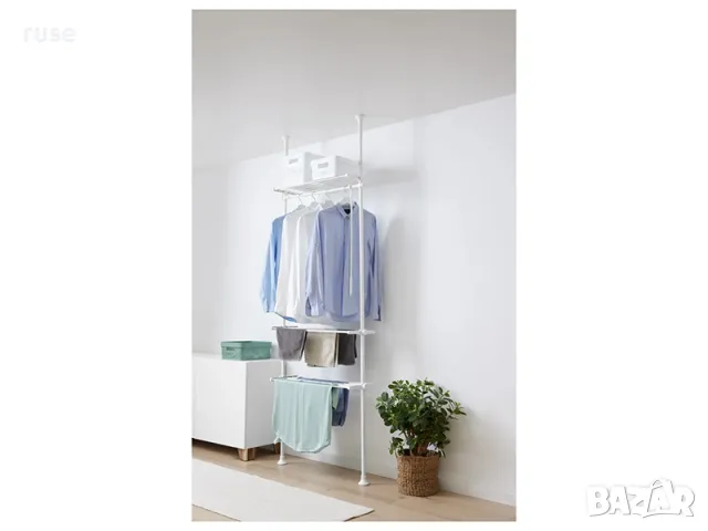 НОВИ! Телескопичен гардероб 3 рафта регулируема височина и ширина 52-80х27х233-300см , снимка 2 - Гардероби - 48968101