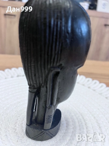 Африканска скулптура на женска глава, снимка 3 - Статуетки - 53350803