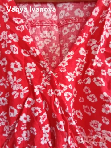 Аmisu червена рокля на бели цветчета , снимка 6 - Рокли - 50044711