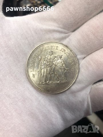 Сребърна монета Франция 50 франка 1978 Херкулес, снимка 4 - Нумизматика и бонистика - 40498360